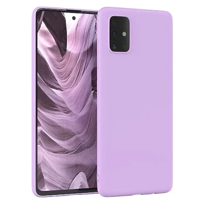 Image de EAZY CASE Coque de protection arrière compatible Avec Samsung Galaxy A51 doublure En microfibre Couleur unie silicone qualité supérieure Fine Anti rayures Violet