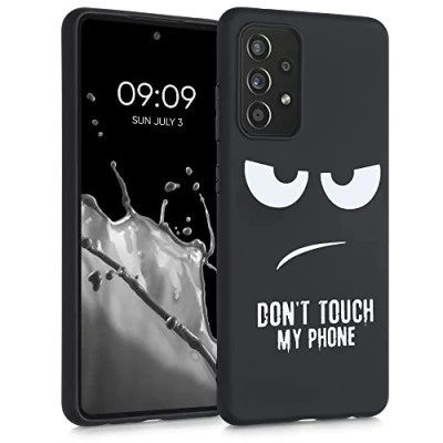 Image de kwmobile Coque pour Smartphone Compatible avec Samsung Galaxy A52 / 5G A52s Housse de téléphone en Silicone Blanc Noir