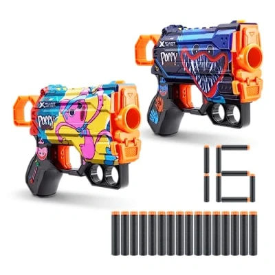 Image de Pisolet Menace XSHOT Skins Décoration Poppy Playtime (16 Fléchettes, 2 Pisolet) par ZURU