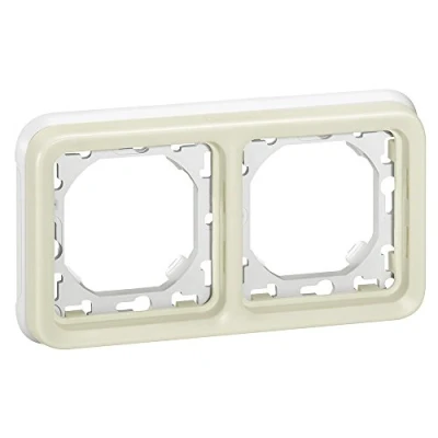 Image de Legrand 069694 Support Plaque Étanche 2 Postes, Horizontaux Plexo Composable, Blanc