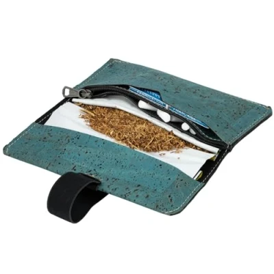 Image de SIMARU Blague à tabac en liège extrêmement stable, pour tabac, pochette (turquoise)