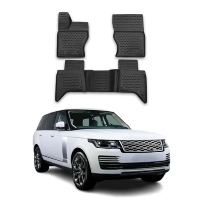 Image de Tapis de Sol Compatible avec Land Rover Range 2013 2021 Caoutchouc TPE Noir