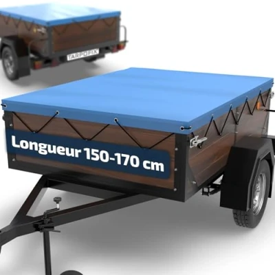 Image de Tarpofix® Bâche Protection Plate 160 x 120 7,5 cm avec Corde de remorque renforcée en PVC Bache pour Divers modèles remorques Voitures par ex. Erde 161