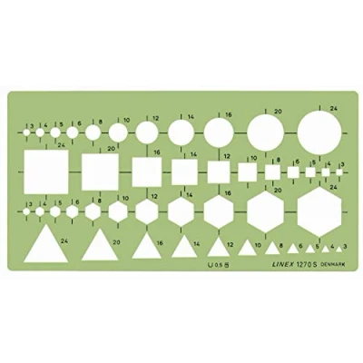 Image de Linex 100414320 Pochoir à combinaison Motif cercles carrés, seck et triangle