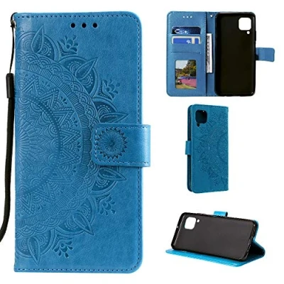 Image de CoverKingz Housse téléphone Portable pour Huawei P40 Lite étui avec Compartiment Carte Cover Protection à Rabat Motif Mandala Bleu