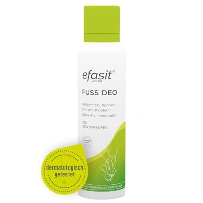 Image de efasit Déodorant pour les pieds Effet 24 h Rafraîchit et tonifie Lutte durablement odeurs des Sans sels d&#039;aluminium 150 ml