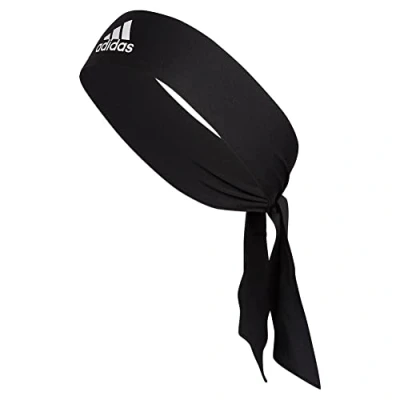 Image de Bandeau Adidas Alphaskin, mixte adulte, Bandeau, Alphaskin Tie Headband, noir/blanc, taille unique
