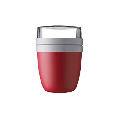 Image de Mepal pot à déjeuner Ellipse Nordic red bol muesli pratique 500 ml, yaourt, boîte convient au congélateur, micro ondes et lave vaisselle