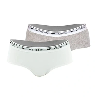 Image de Girl by Athena Fille Douceur Coton Lq48 Sous v tement, Blanc/Gris Chine, 16 ans EU