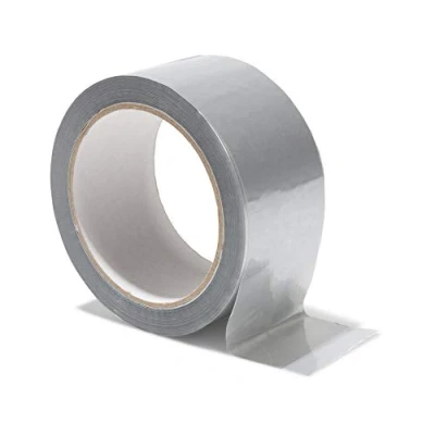 Image de Modulor Ruban d&#039;emballage, adhésif en polypropylène coloré, pour Colis à déroulement Silencieux avec Acrylique, Largeur 5 cm x Longueur 66 m, épaisseur 48 µm, Argent