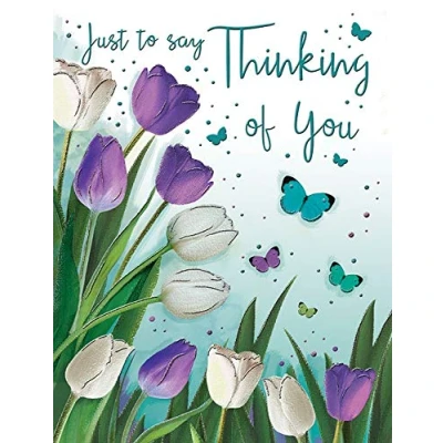 Image de Regal Publishing Carte d&#039;occasion Thinking of You 20,3 x 15,2 cm, C80134, bleuvert/gris
