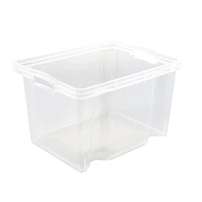 Image de Keeeper Boîte de Rangement avec Poignées Intégrées, Dimensions : M, 35 x 27 21 cm, 13,5 l, Franz, Transparent