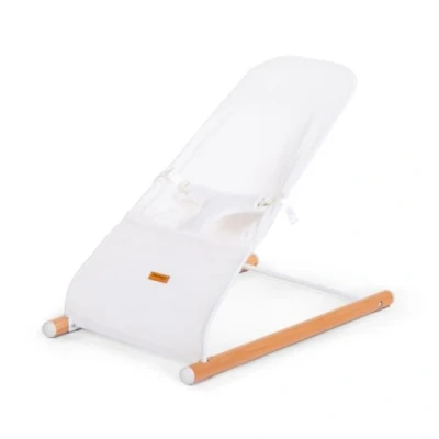 Image de CHILDHOME, Transat Bébé, Ergonomique, Dès la naissance, Mouvement balance, Maintien Optimal Dos et Cou, Harnais Sécurité, Bois de Hêtre, Tissu 3D Respirant, Poche Rangement, Evolux, Blanc