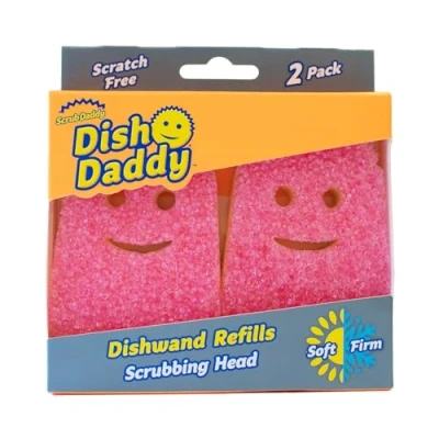 Image de Scrub Daddy Dish 2x Têtes de Rechange Tête Remplacement pour Eponge à Vaisselle Grattante FlexTexture et Manche Intégré Distributeur Liquide Savon, Recharges Grattoir