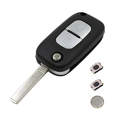 Image de LAKOMODO Coque Clé Plip Télécommande pour Renault Clio 3 Kangoo Master Modus Trafic Twingo Wind Megane 2 Boutons avec Switchs+Pile