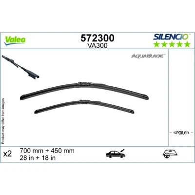 Image de Balai d&#039;essuie glace Valeo 572300 avant plat Top Lock non chauffé TESLA: Model X
