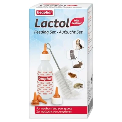 Image de Beaphar Accessoires Lactol pour Une Utilisation avec Un substitut de Lait Aide à Nourrir Les Chatons, Chiots et Petits Animaux Contenu : 1 biberon, 6 tétines Brosse Nettoyage