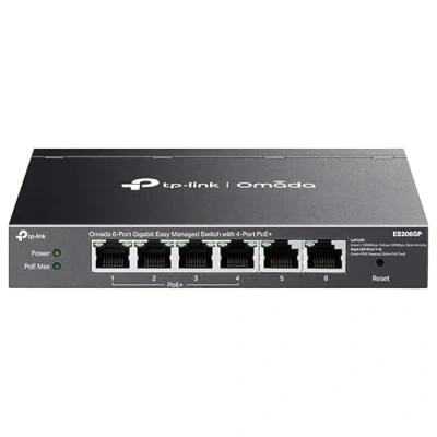 Image de TP Link Omada ES206GP commutateur réseau Géré Gigabit Ethernet (10/100/1000) Connexion Ethernet, supportant l&#039;alimentation via ce port (PoE) Noir Neuf