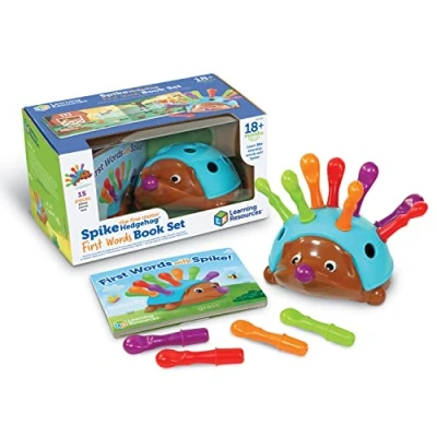 Image de Learning Resources Mes premiers mots en anglais avec le hérisson Spike pour la motricité , collection de livres, fine préscolaire, activité petite enfance, à partir 18 mois