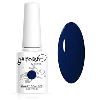 Image de Vishine Vernis à ongles 8ml Semi permanent Soak off UV LED Nail Art Manucure Base Top Coat Bleu foncé #1520