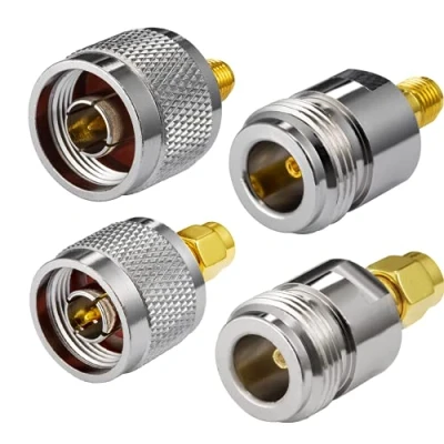 Image de Vecys Adaptateur RP SMA vers N Type d&#039;antenne WiFi 4 Kit pour antenne extérieure RPSMA 4G Routeur sans Fil Bluetooth (4 pièces)