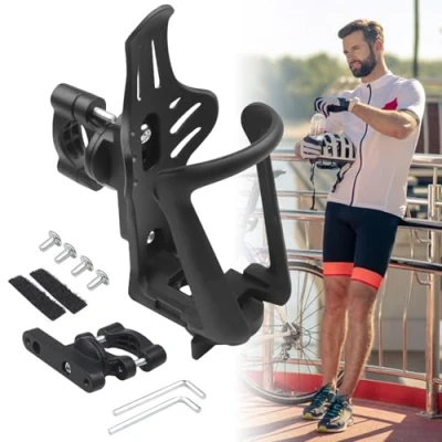 Image de porte bouteille pour vélo, gobelet, rotation à 360 , réglable, vélo de route, VTT, moto, poussette, fauteuil roulant