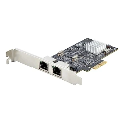 Image de StarTech.com Carte Réseau PCIe à 2 Ports 2,5 Gbps NBASE T, Intel I225 V pour PC Ethernet Multi Gigabit LAN Serveur PCI Express 2.1 (PR22GI NETWORK CARD)