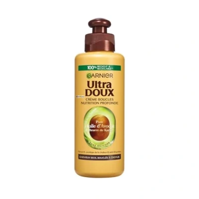 Image de Garnier Ultra Doux À l&#039;Huile d&#039;Avocat et Beurre de Karité Crème soin sans rinçage Cheveux bouclés à frisés 200 ml