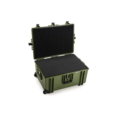 Image de B&amp;W 7800 valise de transport d&#039;extérieur type bronze vert avec mousse cubique, à roulettes, idéale pour les excursions étanche l&#039;eau selon la certification IP67, résistante