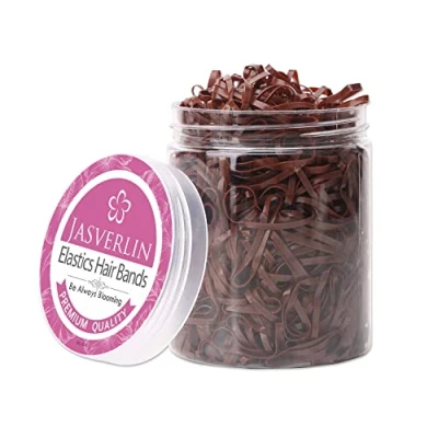 Image de JASVERLIN Lot de 1 000 petits élastiques à cheveux doux pour queue cheval, marron