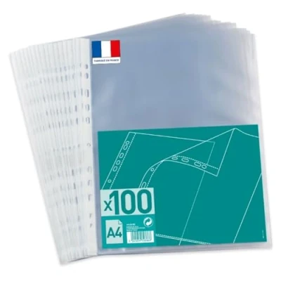 Image de Elba 100206882 Pochette perforée Format A4 Polypropylène grainé Incolore