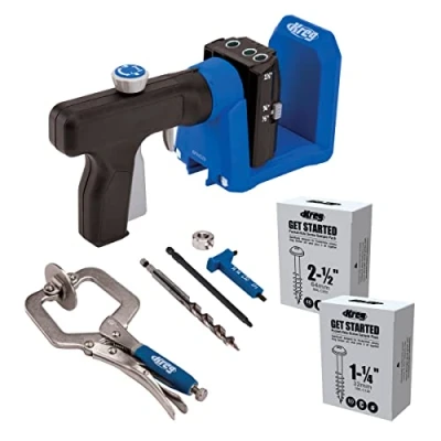 Image de Kreg KPHJ520PRO Gabarit de trou poche en durable Fixation et réglage faciles Comprend une poignée rotative à 360 degrés avec vis Pour matériaux 1,27 cm