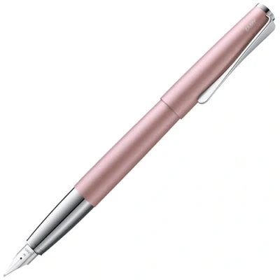 Image de Lamy Studio Stylo plume rose mat, universel, dans un boîtier élégant en métal, avec clip forme d&#039;hélice et acier de largeur trait M, cartouche d&#039;encre T 10 bleue