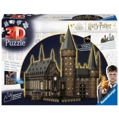 Image de Ravensburger Puzzle 3D Building Château de Poudlard illuminé La Grande Salle / Harry Potter A partir 10 ans 540 pièces numérotées à assembler sans colle Accessoires inclus 11550