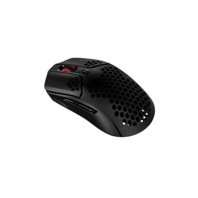 Image de HyperX Pulsefire Haste Souris de Jeu sans Fil Ultra Légère, 61 g, 100 Heures d’Autonomie, 2.4 Ghz, Coque en Nid d’Abeille, Design Hexagonal, Jusqu’À 16 000 DPI, 6 Boutons Noir/Rouge