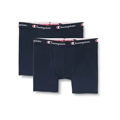Image de Champion Core Trunk X2 Boxeur ajusté, Bleu Marine, L (Lot de 2) Hommes