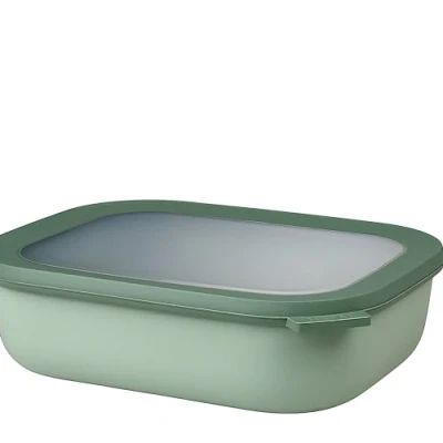 Image de Mepal Bol multi usage rectangulaire Cirqula Nordic sage capacité 2000 ml couvercle amovible incassable étanche stockage au congélateur, à froid passe lave vaisselle