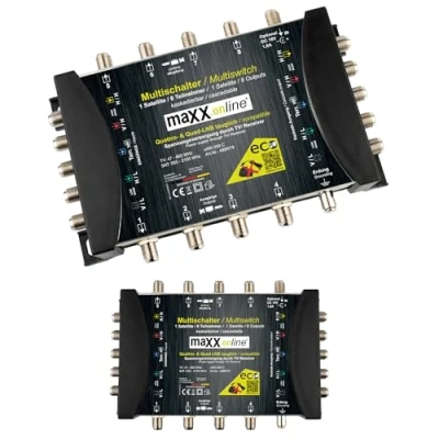 Image de maxx.onLine Kaskade Commutateur multiple 8 participants &amp; 1 satellite, compatible LNB Quad Quattro, DVB S Multiswitch 5/8 avec mode économique Eco, Terr. Actif