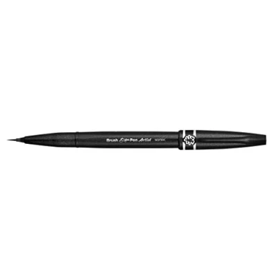 Image de Pentel SESF30C Brush Sign Pen Artist Feutre Pinceau Pointe Extra Fine Noir