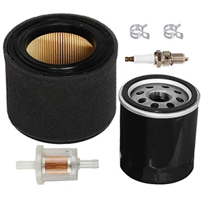 Image de Carkio Filtre à air pré nettoyant Combo Huile Carburant Bougie d&#039;allumage kit d&#039;ajustement Compatible with Kawasaki FJ180V 11029 0019 0032 49065 2057 2078 Tondeuse Gazon