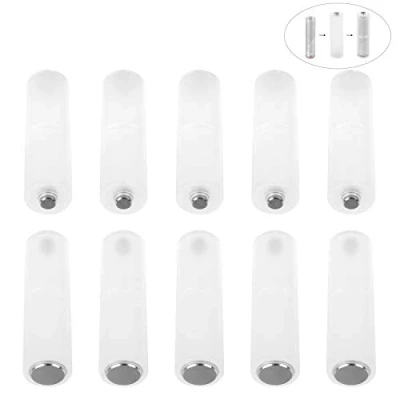 Image de Jubaopen 10PCS Convertisseur de Batterie d&#039;adaptateur AAA à AA pour a la Maison,au Bureau,au Camping