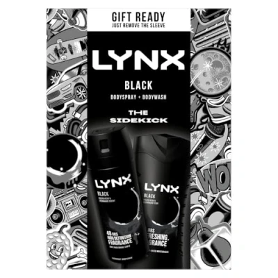 Image de LYNX Black The Wingmen Duo Déodorant Coffret cadeau gel douche et spray corporel parfait pour sa routine quotidienne 2 pièces