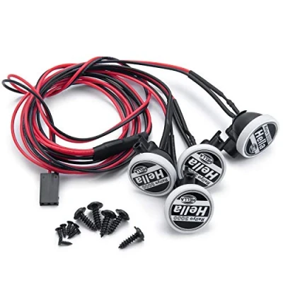 Image de AXspeed Lot de 4 lumières LED rondes RC avec couvercle pour voiture 1/10 TRX Axial SCX10 Tamiya CC01 D90 TF2