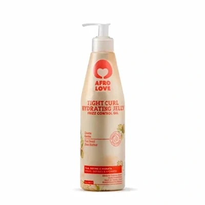 Image de Afro Love Tight Curl Hydrating Jelly Gel Bouclant Anti frisottis à Base de Graines Lin et Beurre Karité Sans Alcool, Parabènes, Silicones 450ml