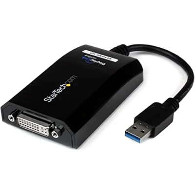Image de StarTech.com Adaptateur USB 3.0 vers DVI Vidéo Double Écran/Multi Écrans de Carte Graphique /Vidéo Externe d&#039;Affichage 2048 x 1152 (USB32DVIPRO)