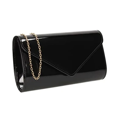 Image de SwankySwans Pochette de soirée Alisa Patent Party Prom, Noir, One Size