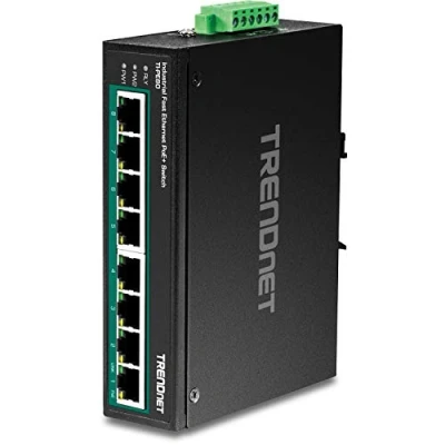 Image de Trendnet TI PE80 commutateur réseau Fast Ethernet (10/100) Connexion Ethernet, supportant l&#039;alimentation Via ce Port (PoE) Noir