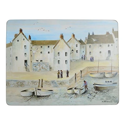 Image de Creative Tops Wine Premium Lot de 6 Sets Table avec Dos en liège, Blanc, Medium Placemats