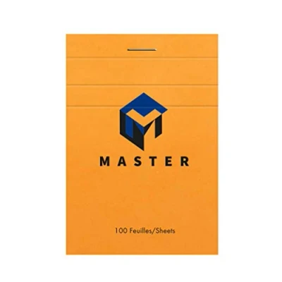 Image de Calligraphe 10707C Un Bloc Master Agrafé en Tête Orange (une Marque de Clairefontaine) A7 7,4x10,5 cm 100 Feuilles Petits Carreaux Papier 70 g Couverture Carte Enduite