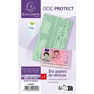 Image de Lot de 10 Etui pour documents voiture, format int. 88x132 mm (2 faces)